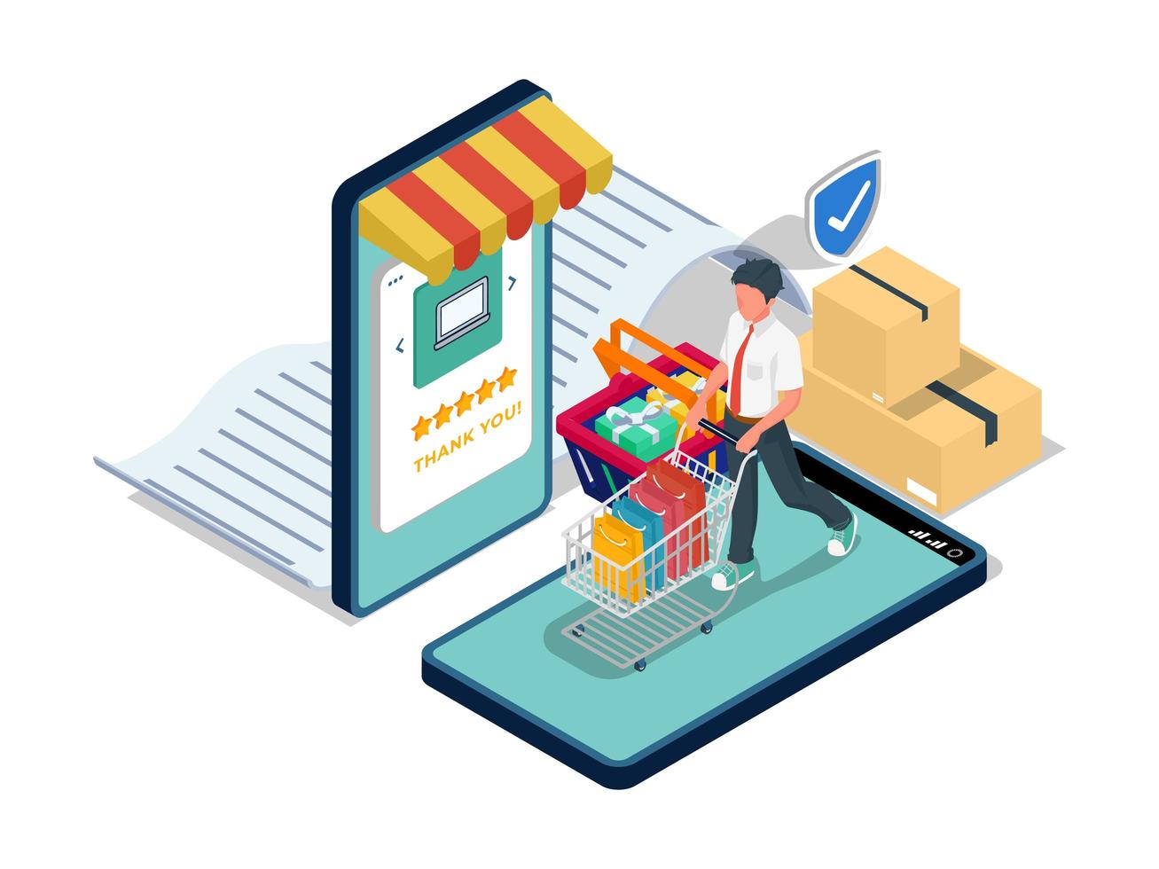 Marketplace illustration NexSiteTech